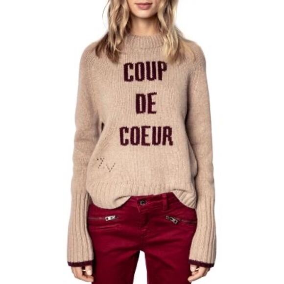 Zadig & Voltaire Coup De Coeur Merino Wool Sweater Small - Picture 1 of 5